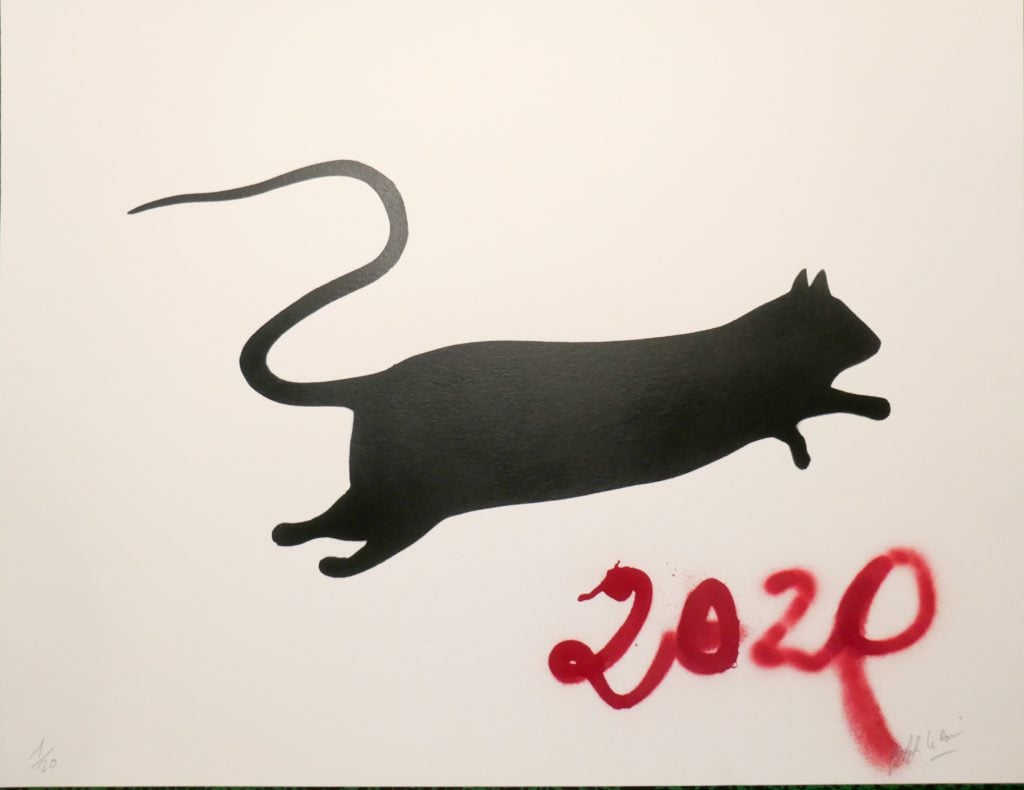 Blek le Rat_Rat on paper (2020)_Spray paint on paper Edition of 20 65 x 50 cm_Credits Wunderkammern gallery